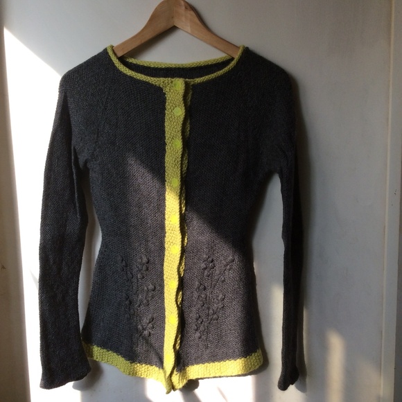 Hand Knit Alpaca Cardigan, Sz. S. - Picture 1 of 2